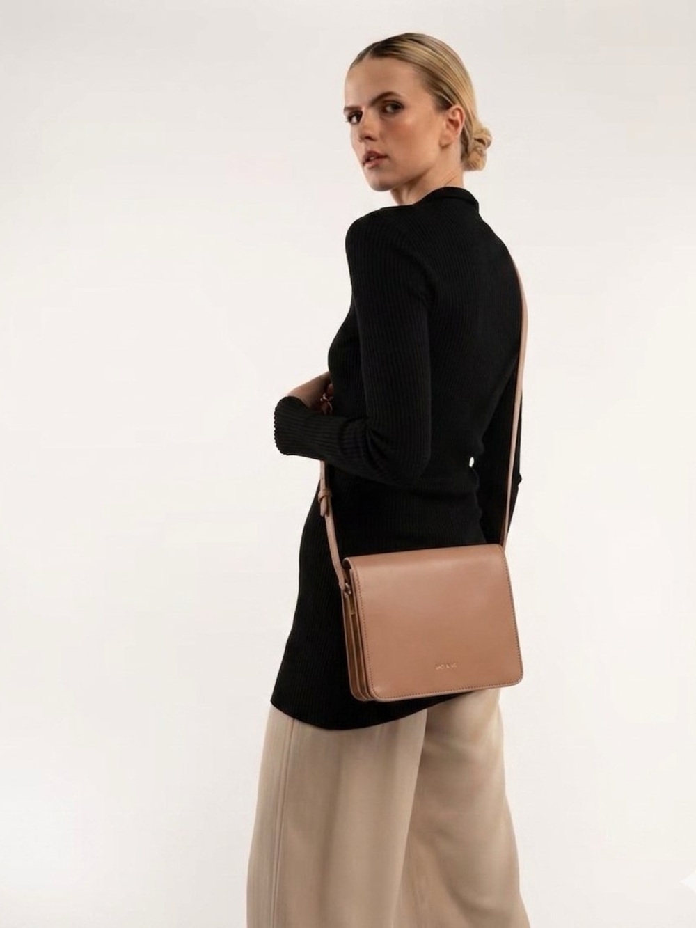 Matt & Nat Dover Vegan Leather Crossbody Bag Fondant Dusty Pink